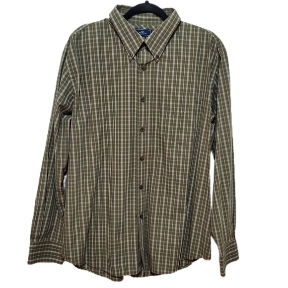 Dockers Other - Dockers Green Black Checkered Print Button Down Shirt Men's Size‎ XL 17-17 1/2"